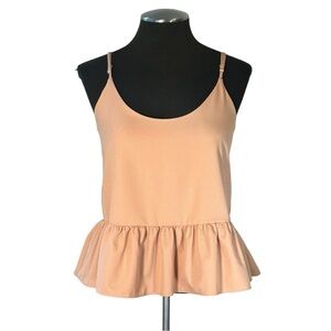 For Me - Peach Cropped Peplum Spaghetti Strap Tank – Medium – NWT